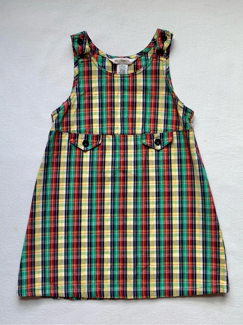 1998 Gymboree Rainbow Tag Vintage Plaid Spectator Jumper Sleeveless Dress 4-5